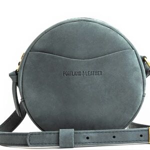 Portland Leather Small Circle Crossbody Bag Color Storm NWOT
